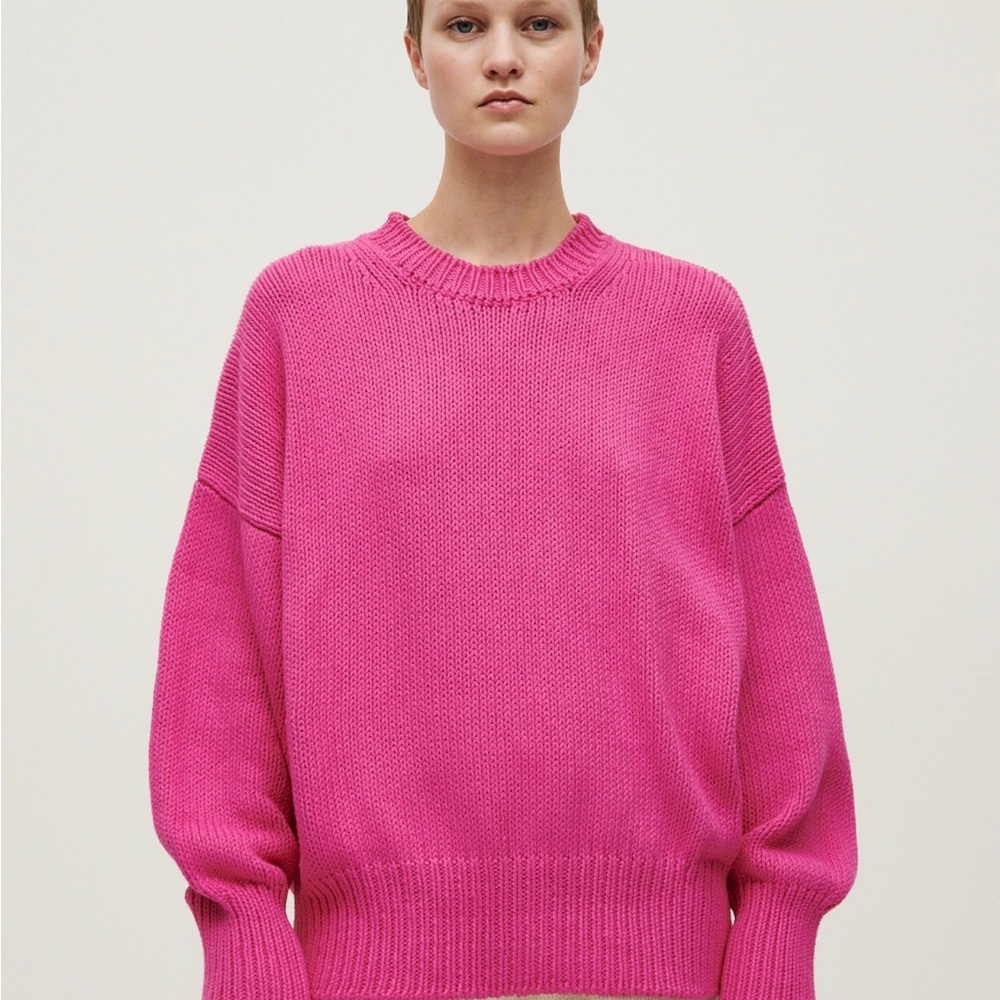 Babaa No 16 Sweater Hibiscus - Women's Crewneck Oversized Sweater - Pink